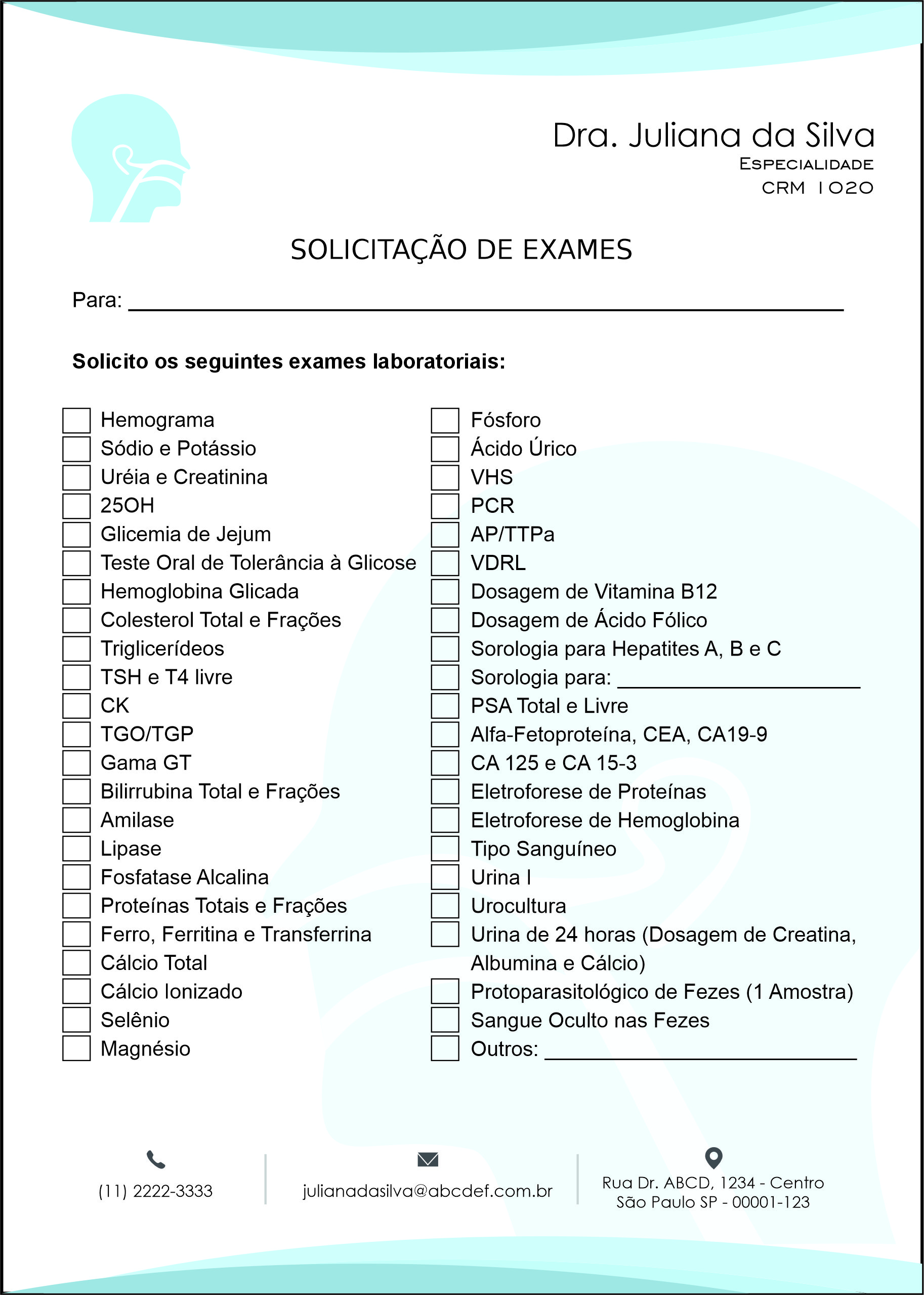 Solicitação de Exames Otorrinolaringologia Madrid