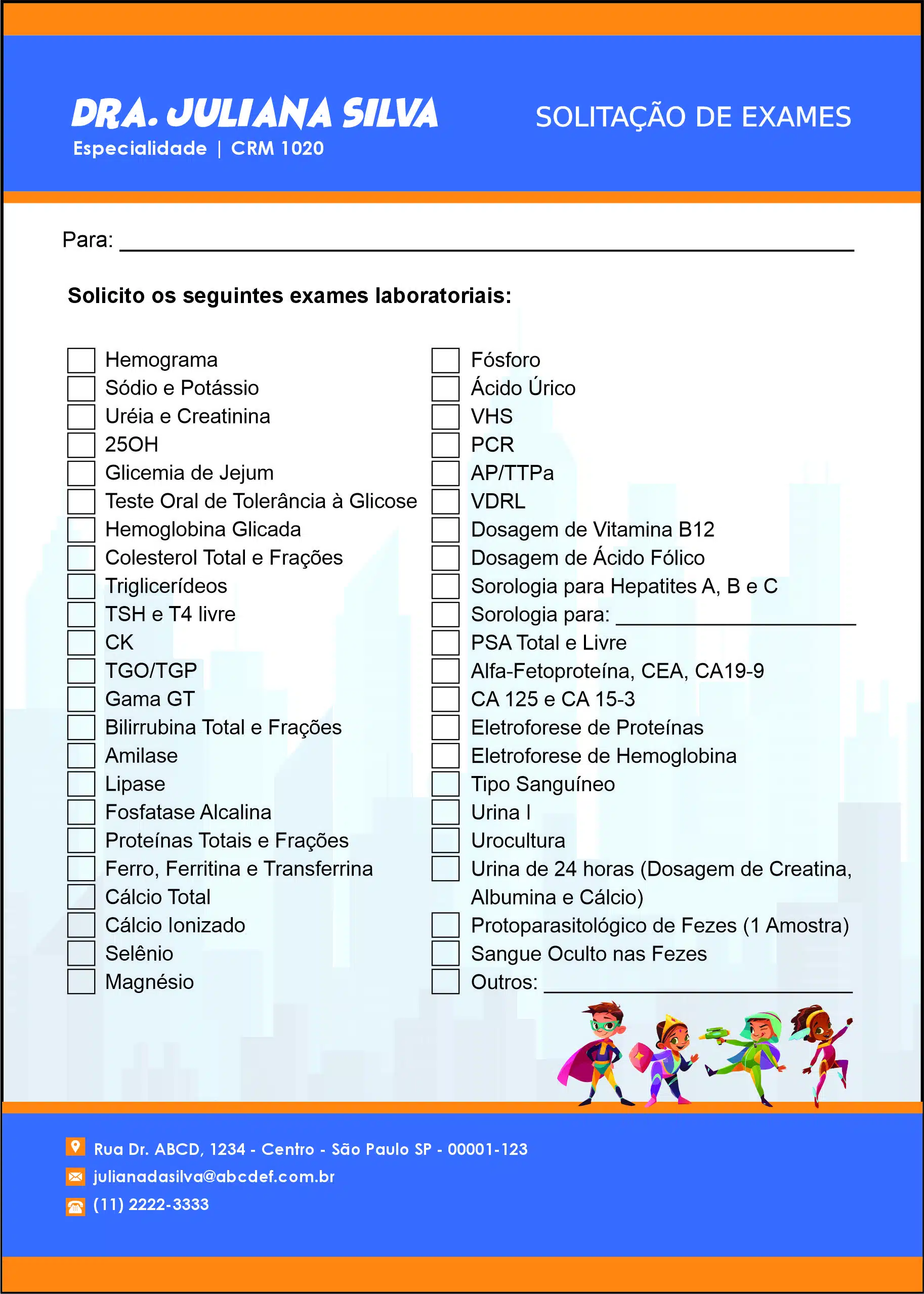 Solicitação de Exames Pediatra Radom