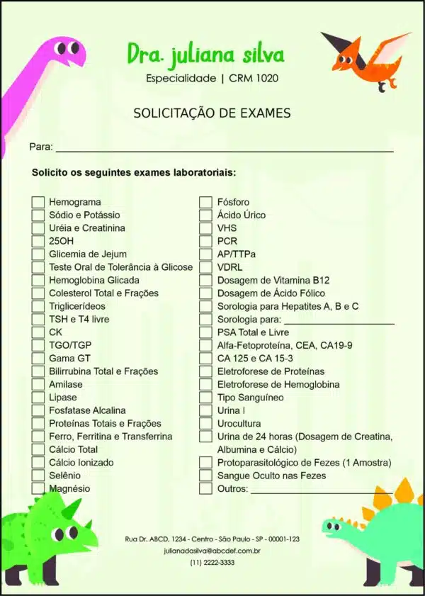 Solicitação de Exames Pediatra Sopot Solicitação de Exames Pediatra Sopot