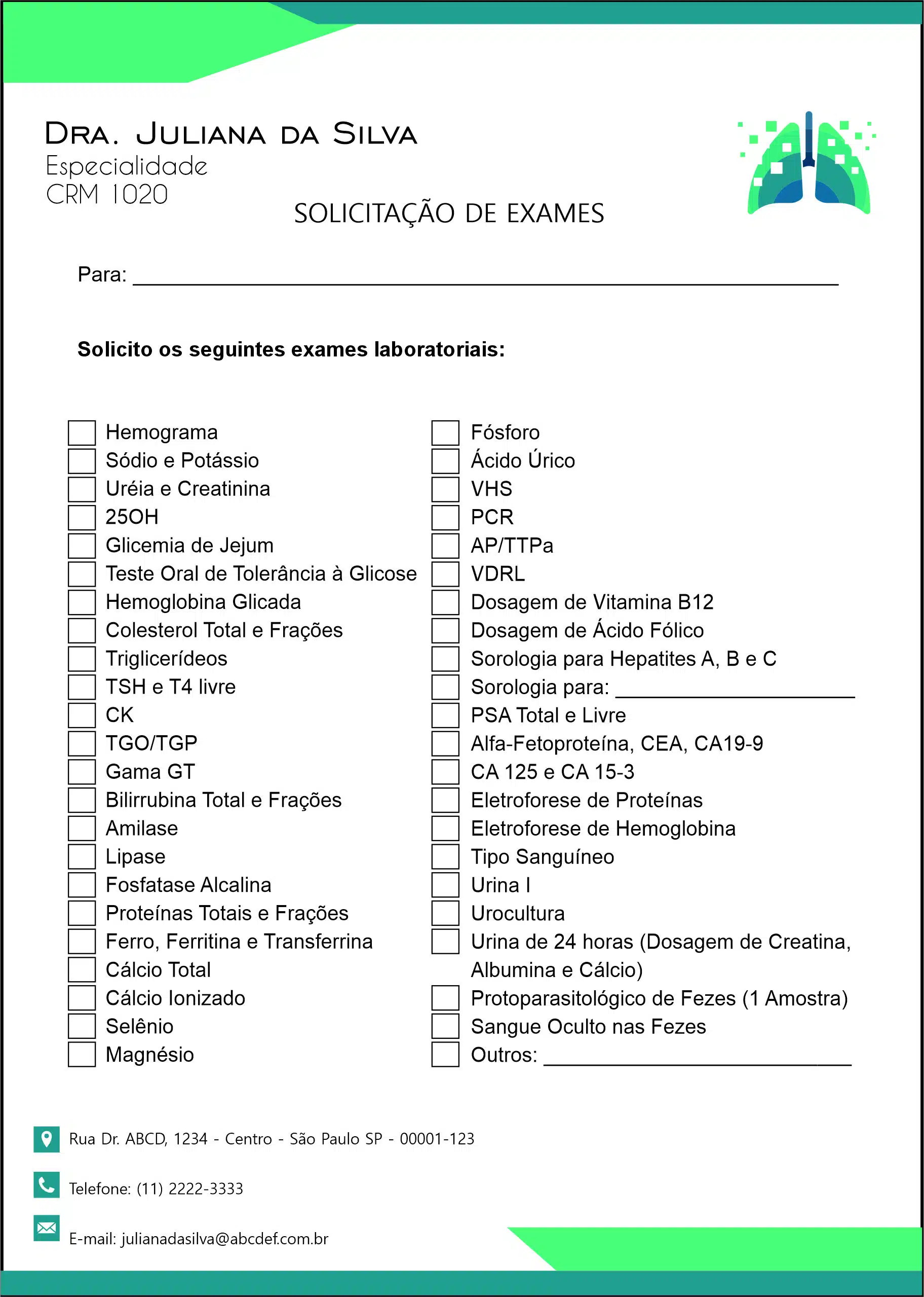 Solicitação de Exames Pneumologia Vodskov