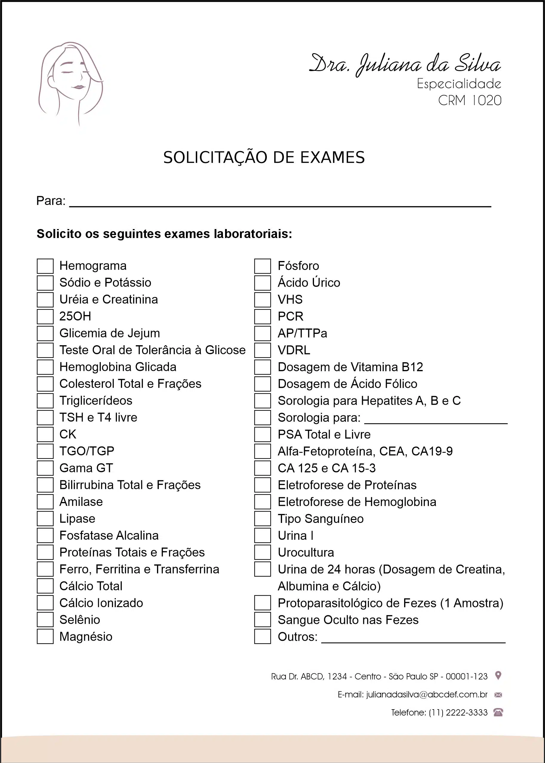 Solicitação de Exames Dermatologista Leeds