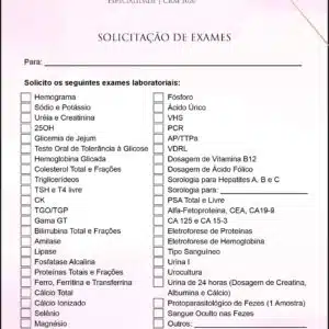 Solicitação de Exames Dermatologista Cambridge