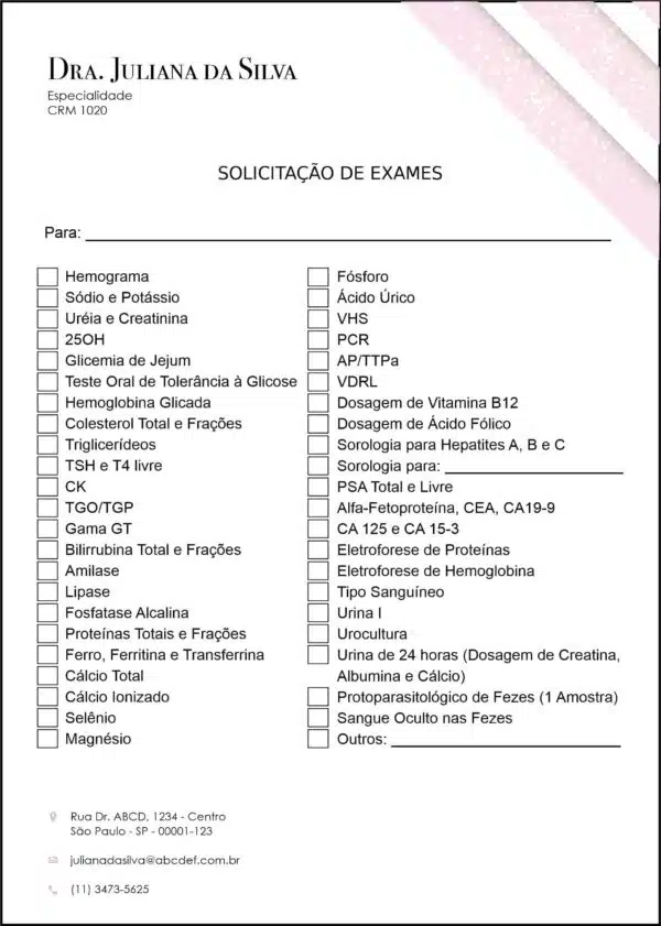 Solicitação de Exames Dermatologista Burford Solicitação de Exames Dermatologista Burford