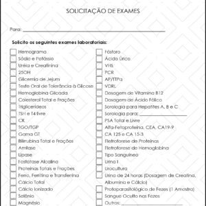 Solicitação de Exames Clínica Geral Cairo