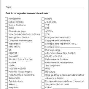Solicitação de Exames Clínica Geral Tebas