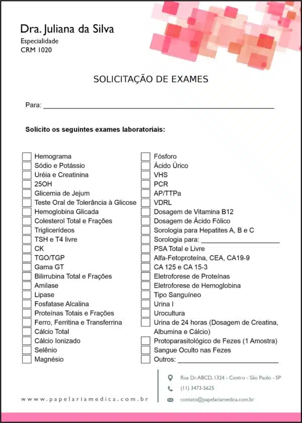 Solicitação de Exames Ginecologia Atlanta Solicitação de Exames Ginecologia Atlanta