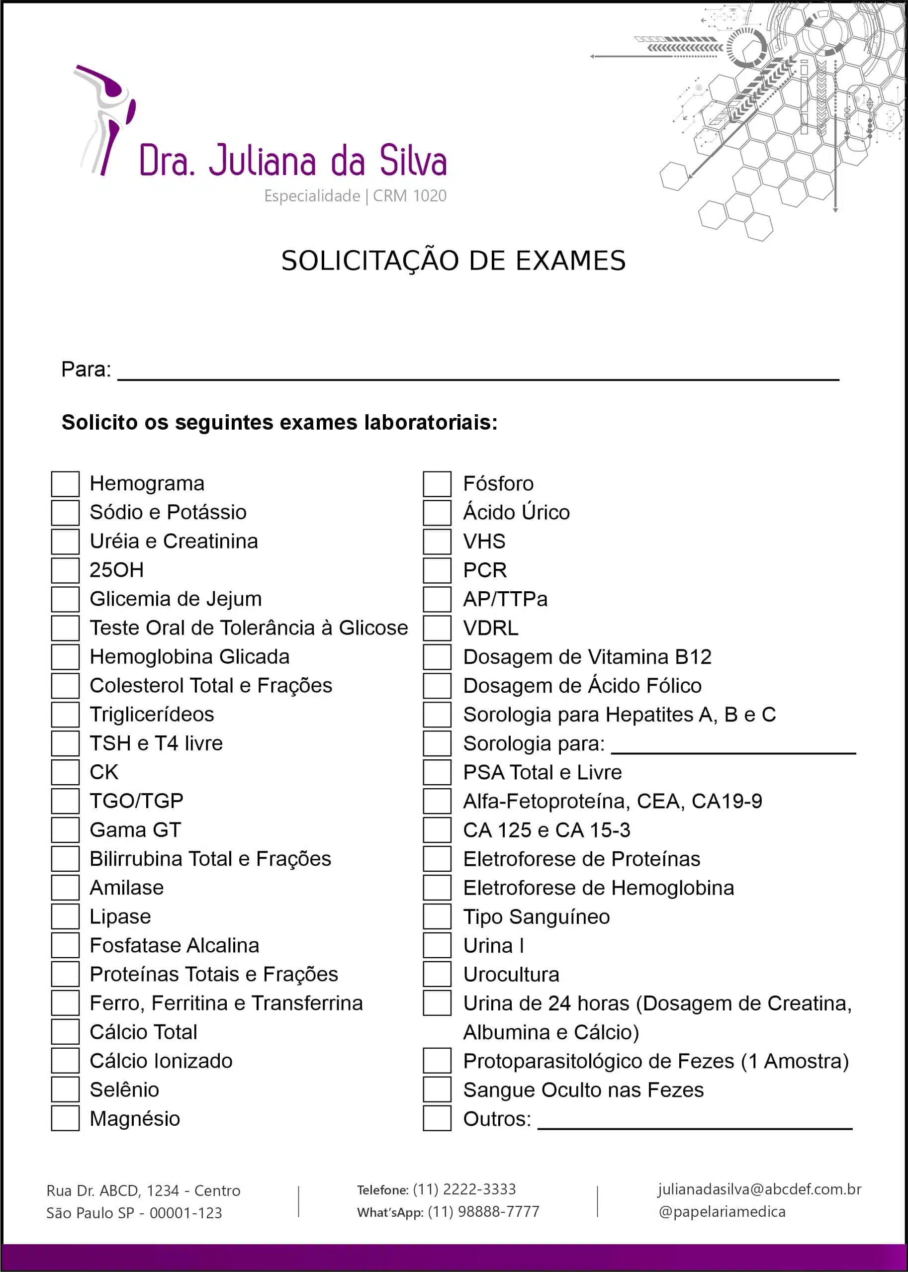 Solicitação de Exames Ortopedia Neápolis