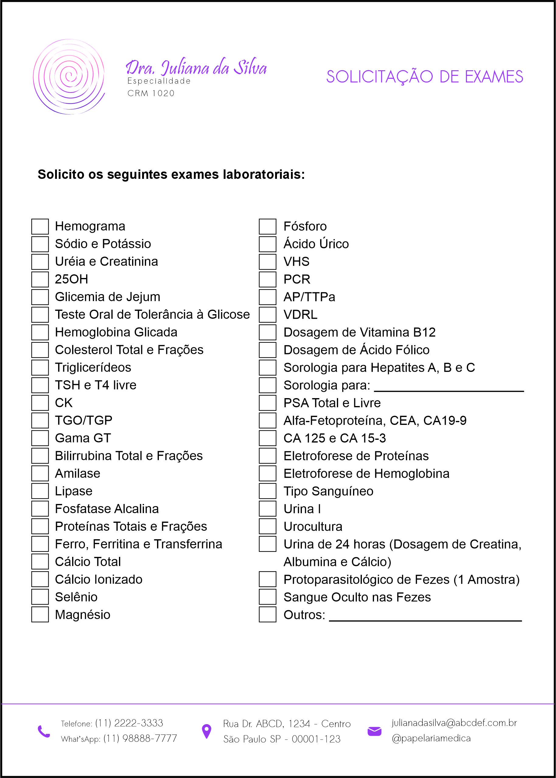 Solicitação de Exames Otorrinolaringologista Bilbao