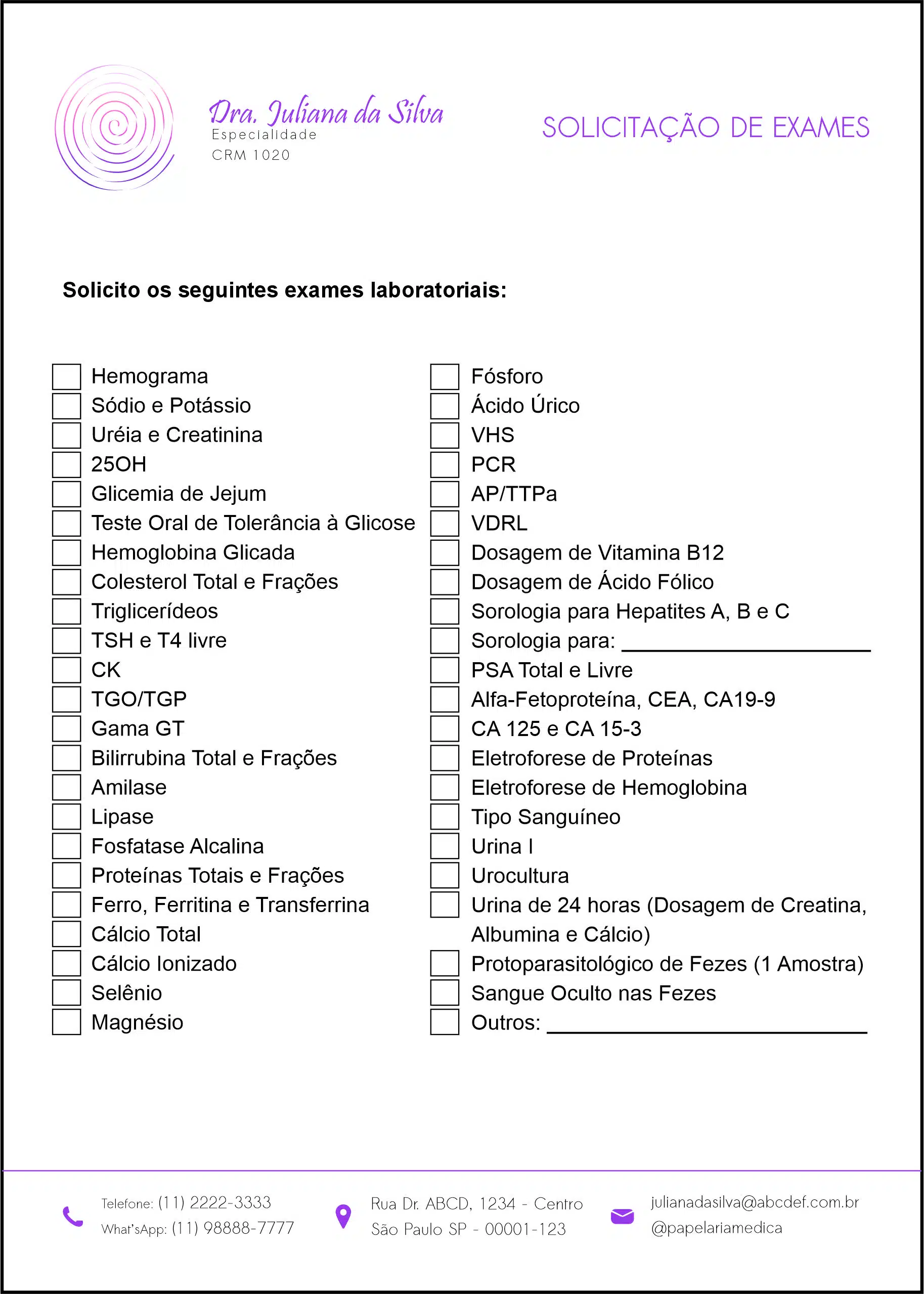 Solicitação de Exames Otorrinolaringologista Bilbao