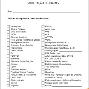 Solicitação de Exames Performance Budapeste