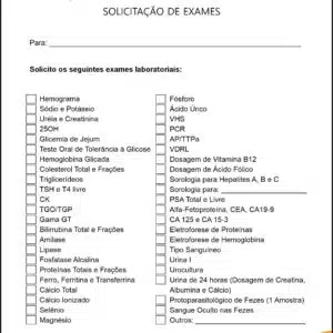 Solicitação de Exames Performance Budapeste