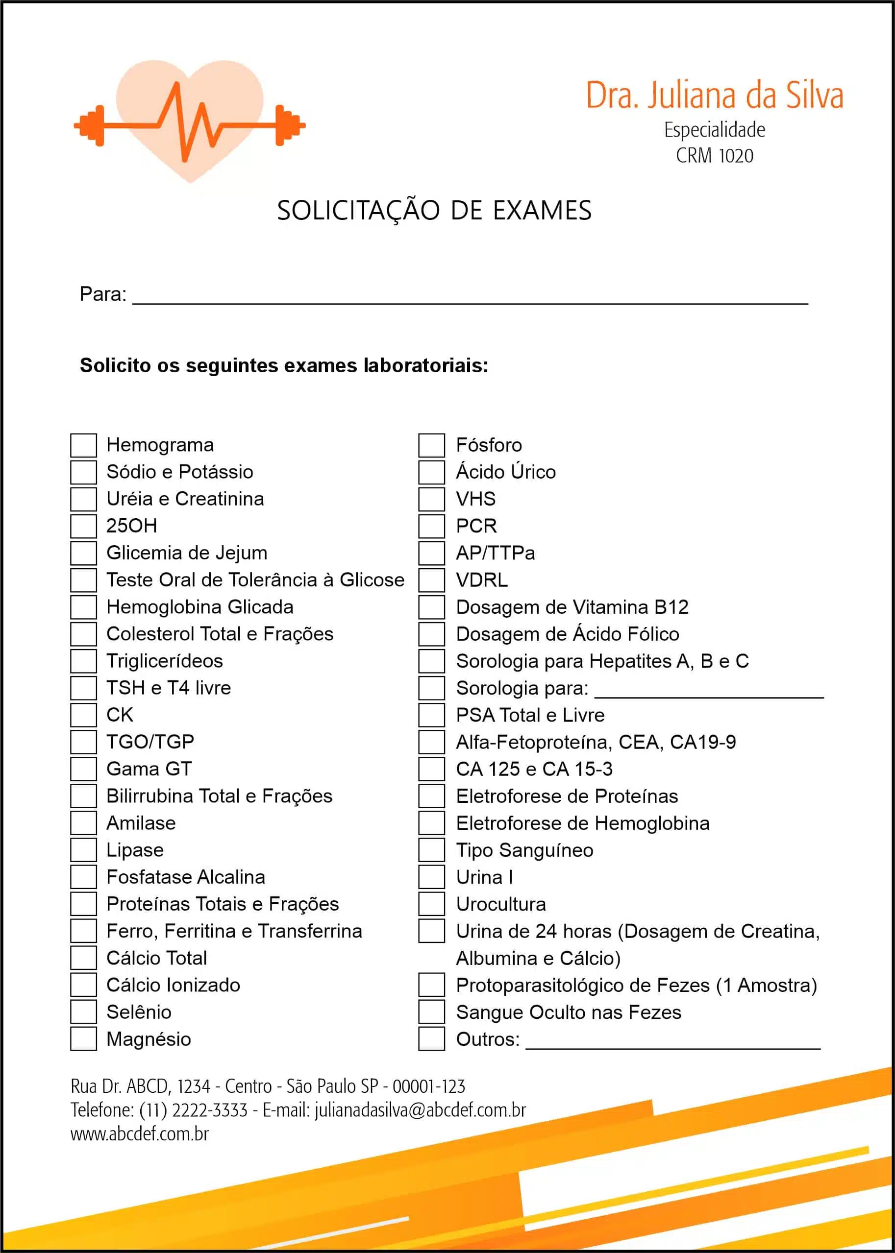 Solicitação de Exames Performance Budapeste