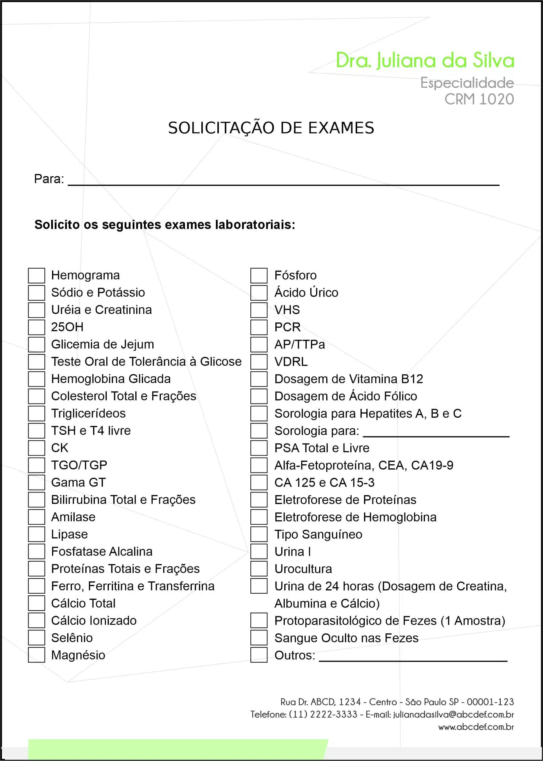 Solicitação de Exames Performance Gyor