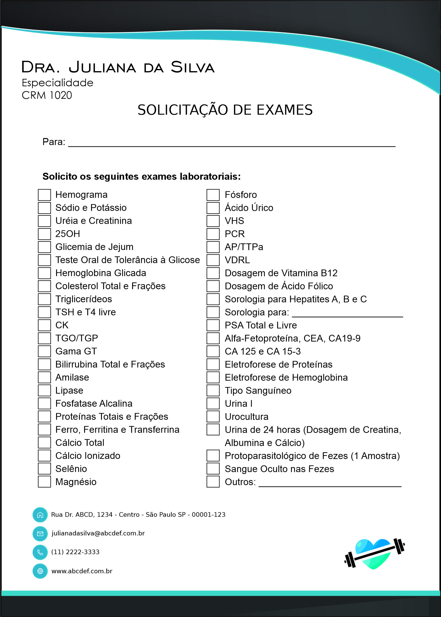 Solicitação de Exames Performance Baja