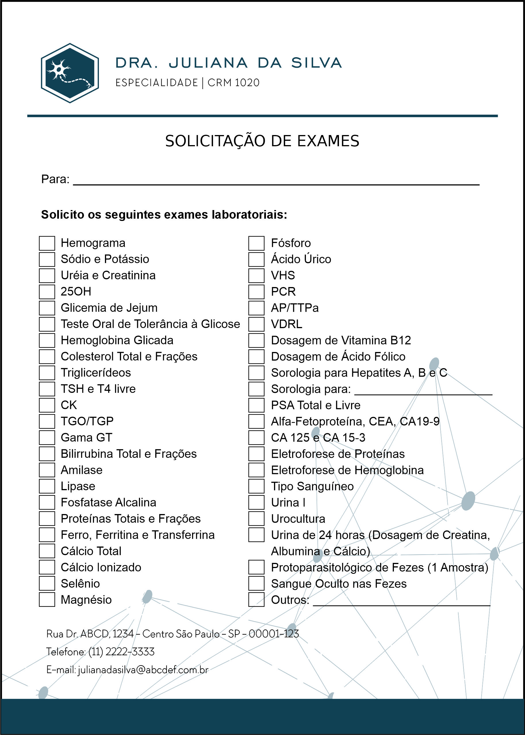 Solicitação de Exames Psiquiatra e Neurologista Palermo