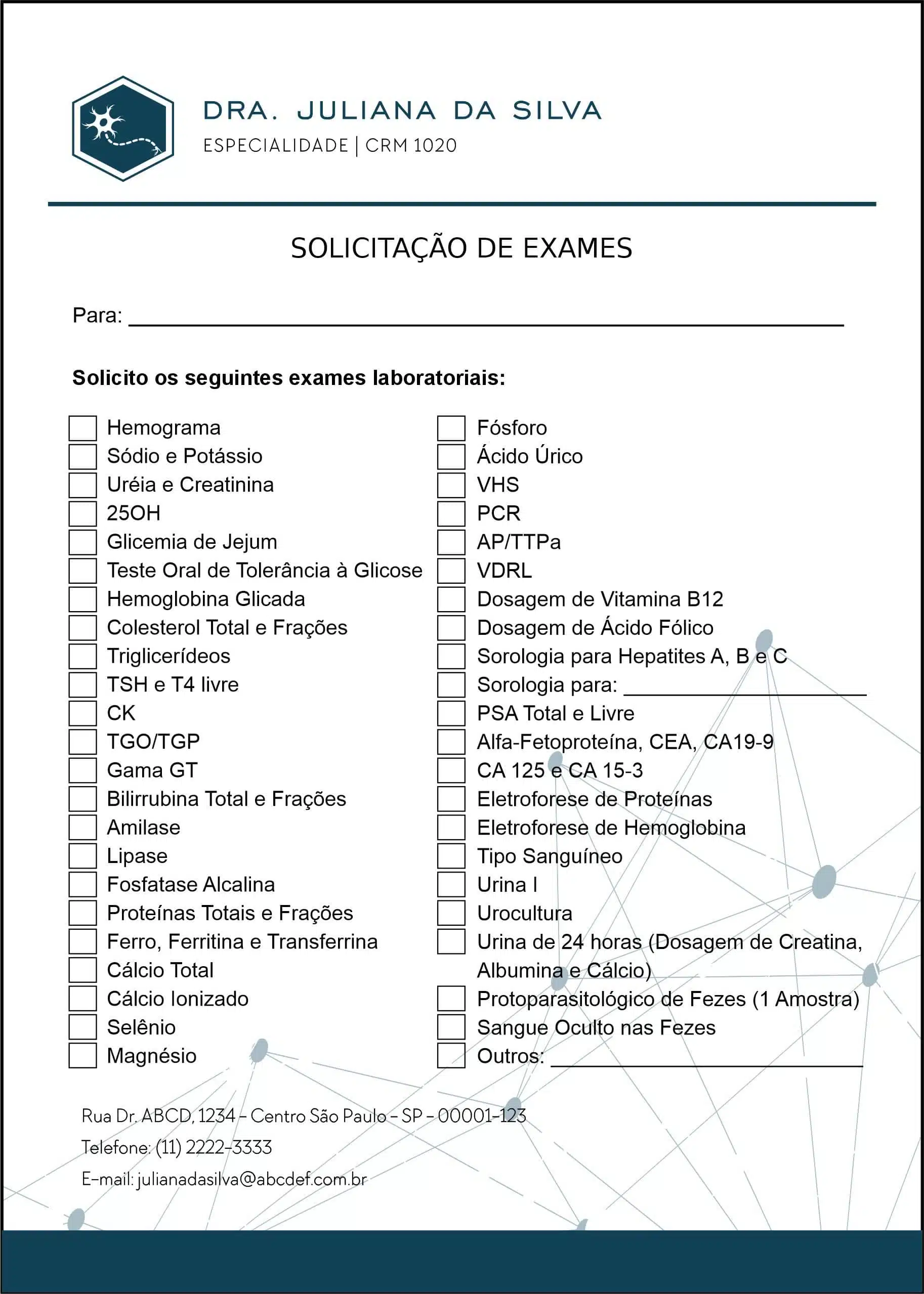 Solicitação de Exames Psiquiatra e Neurologista Palermo