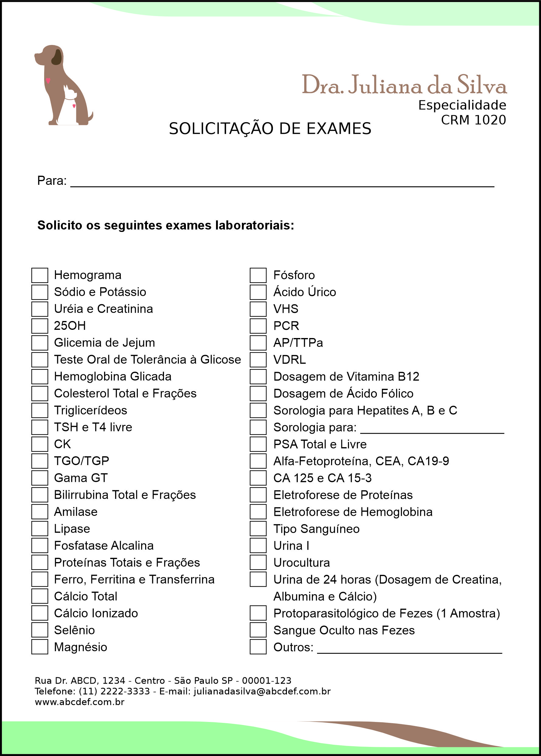 Solicitação de Exames Veterinário Graz