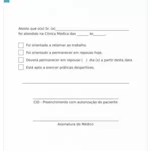 Atestado Clínica Geral Dendera