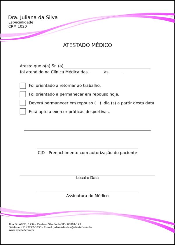 Atestado Clínica Geral Berenice II Atestado Clínica Geral Berenice II