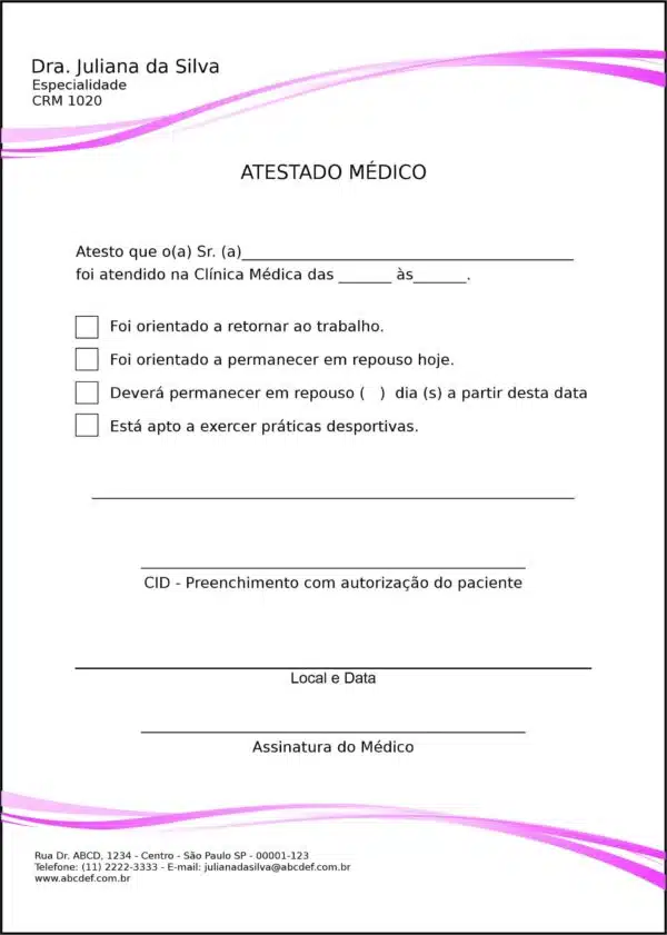 Atestado Clínica Geral Berenice II Atestado Clínica Geral Berenice II