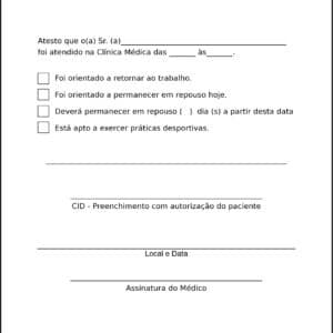 Atestado Clínica Geral Sohag