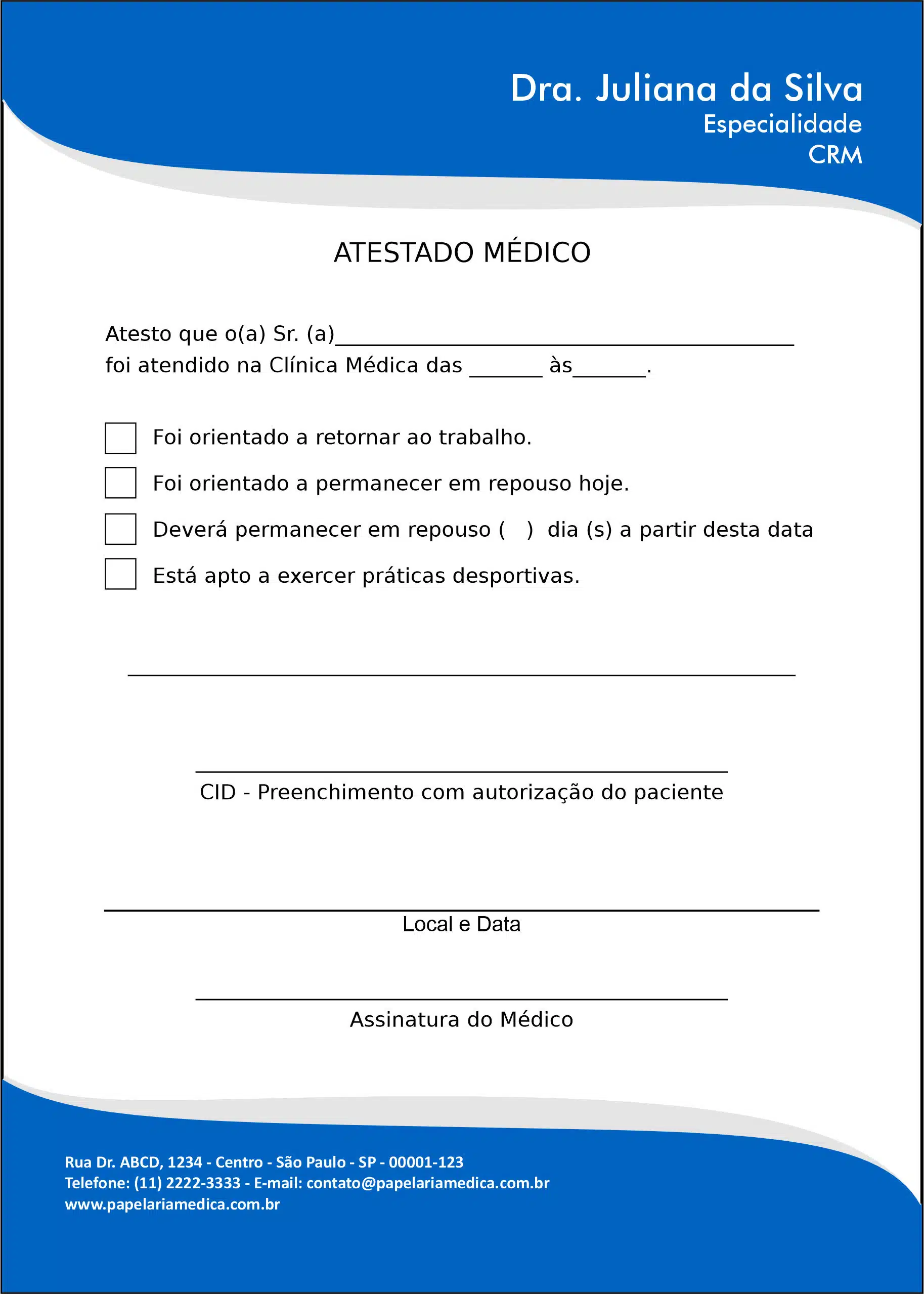 Atestado Clínica Geral Maghagha