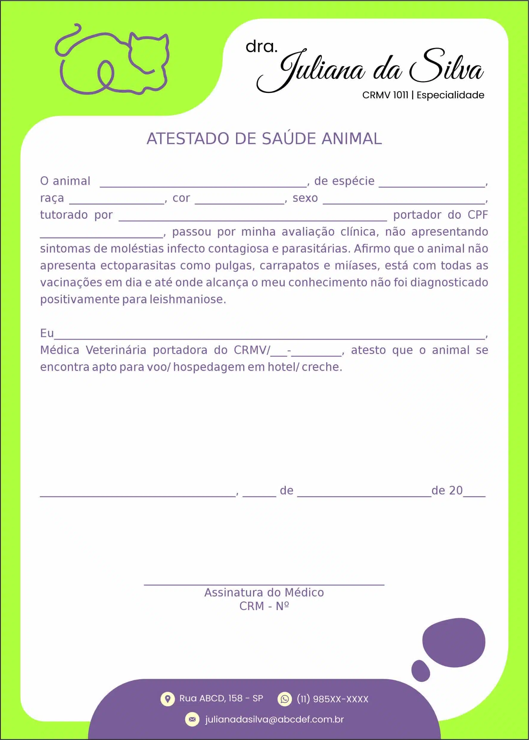Atestado Veterinário Liezen