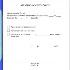Atestado Odontologia Paris