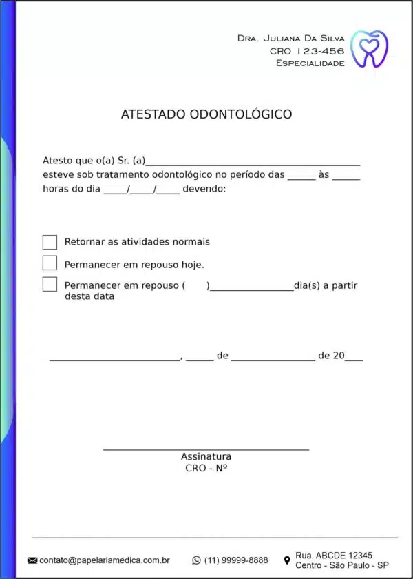 Atestado Odontologia Paris Atestado Odontologia Paris