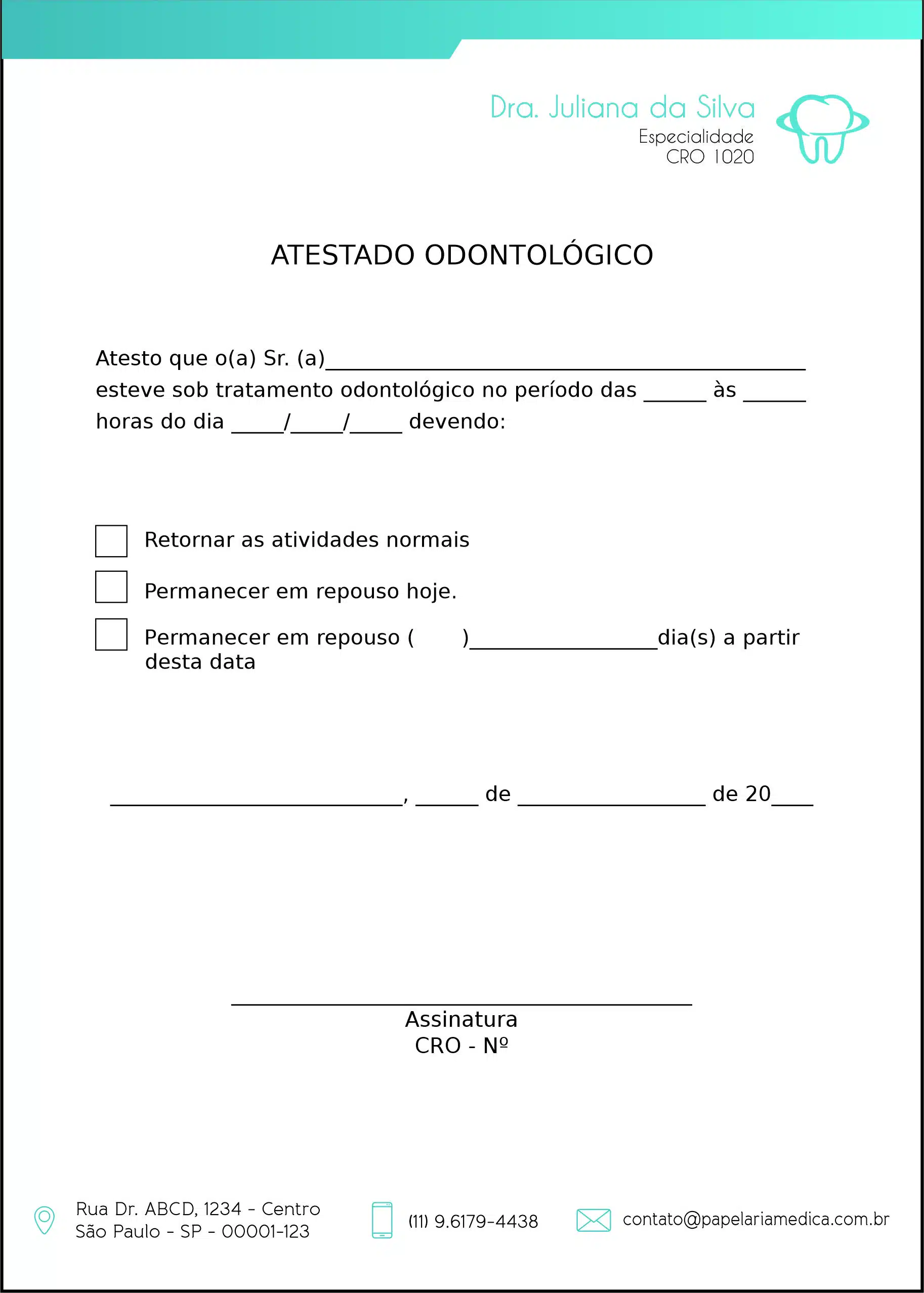 Atestado Odontologia Lille