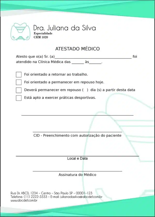 Atestado Endocrinologista Montreal Atestado Endocrinologista Montreal