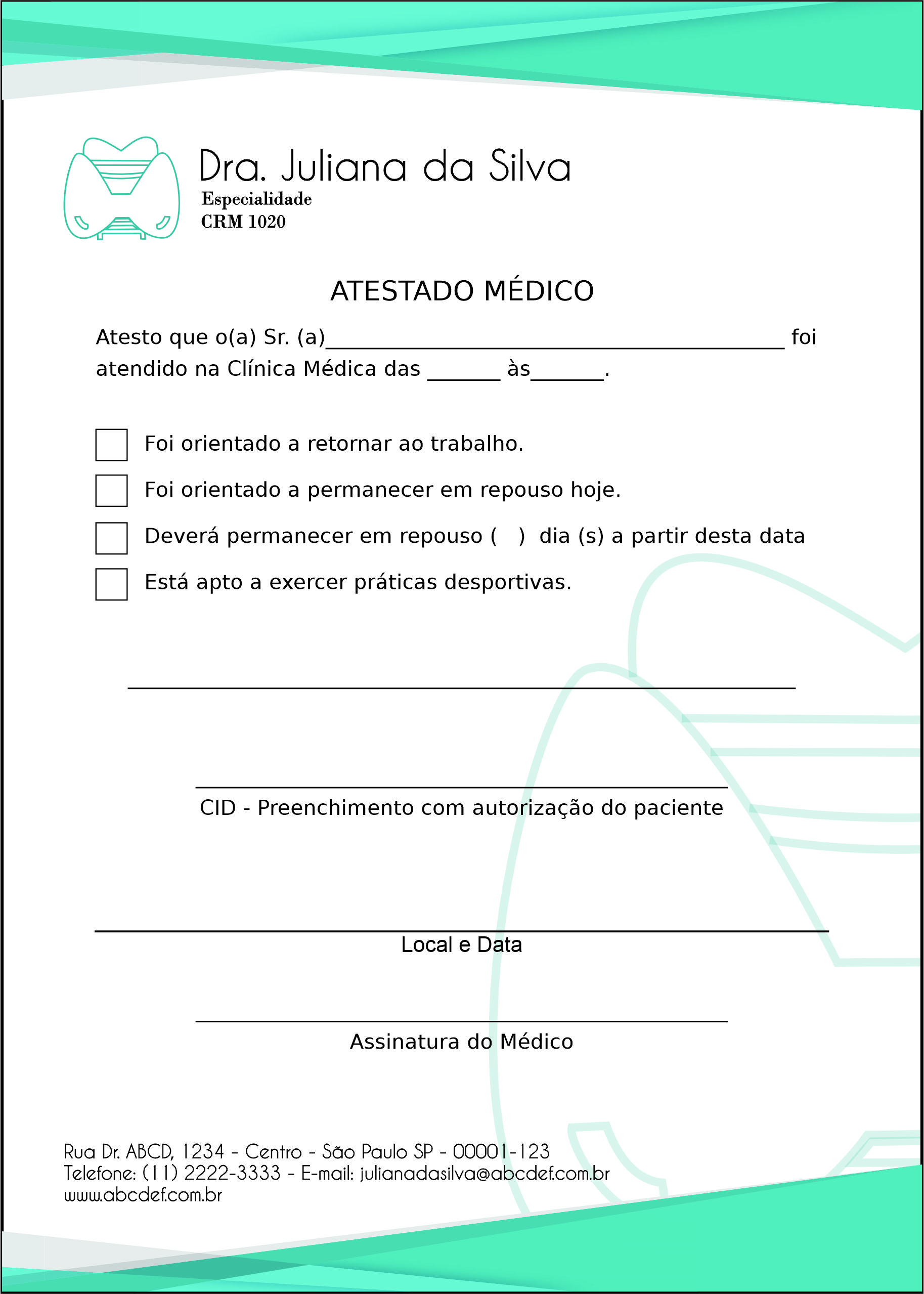 Atestado Endocrinologista Montreal