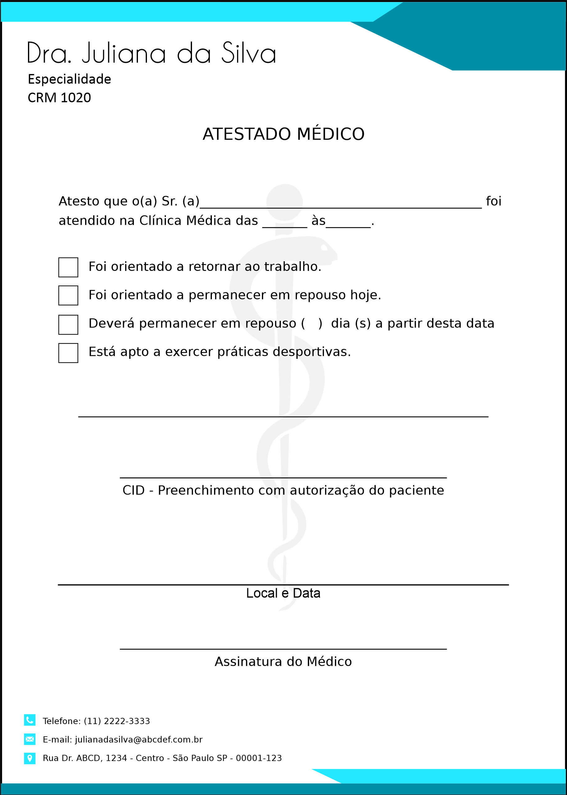 Atestado Clínica Geral Assiute