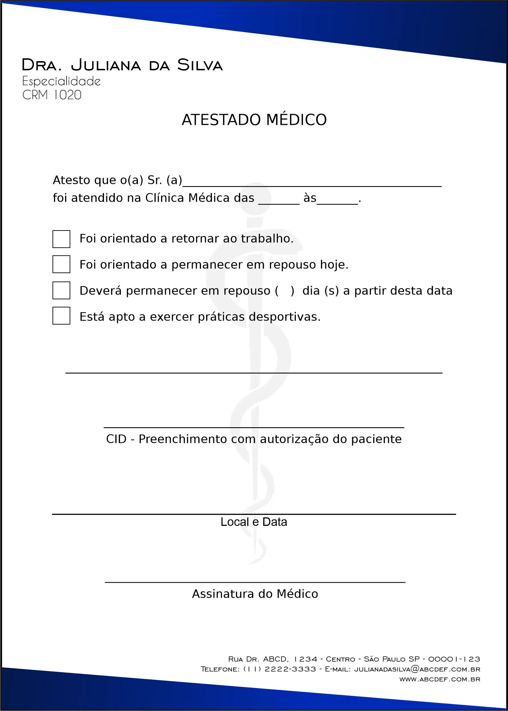 Atestado Clínica Geral Latópolis