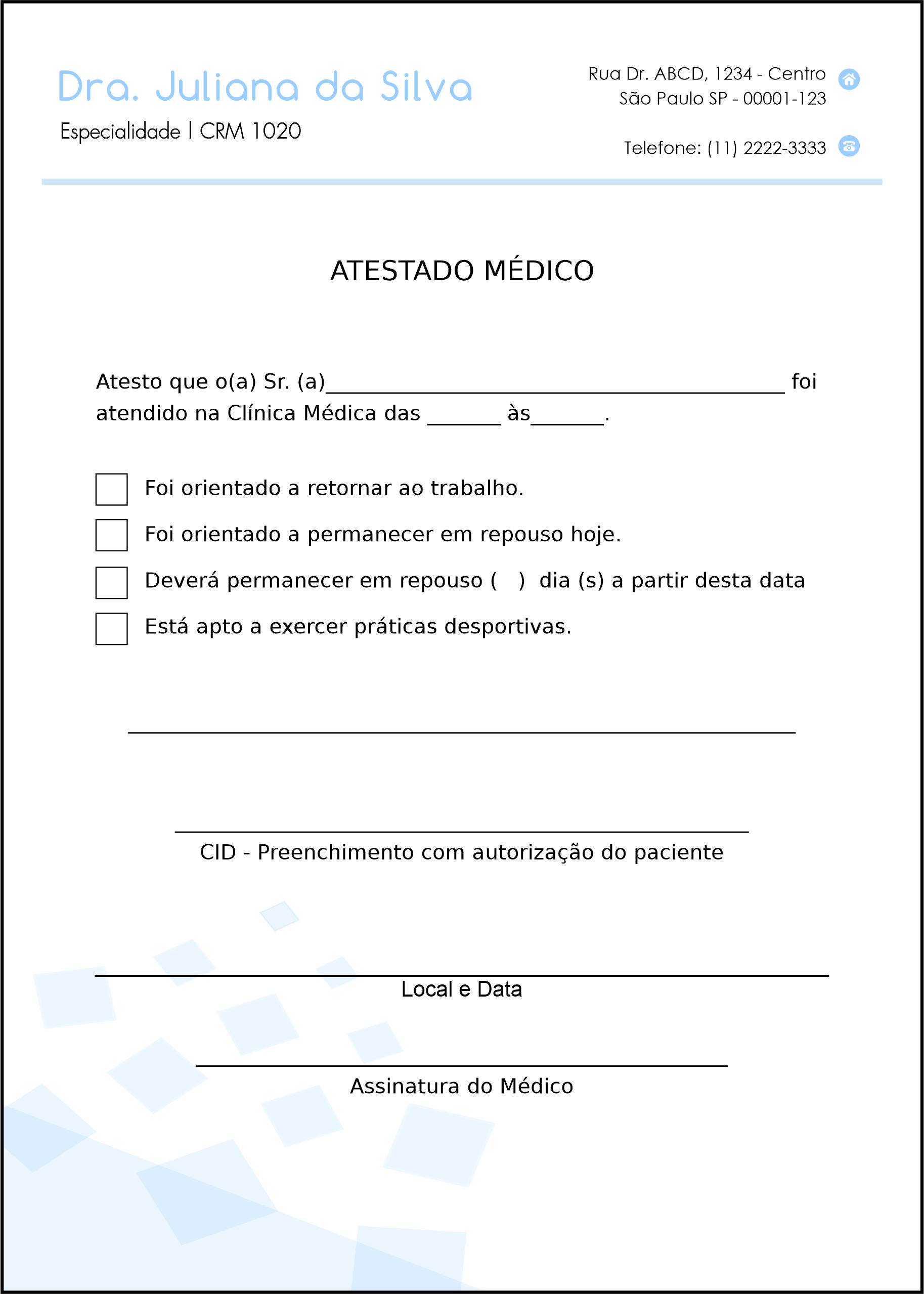 Atestado Clínica Geral Minia