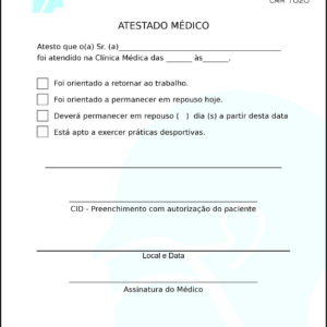 Atestado Otorrinolaringologia Madrid