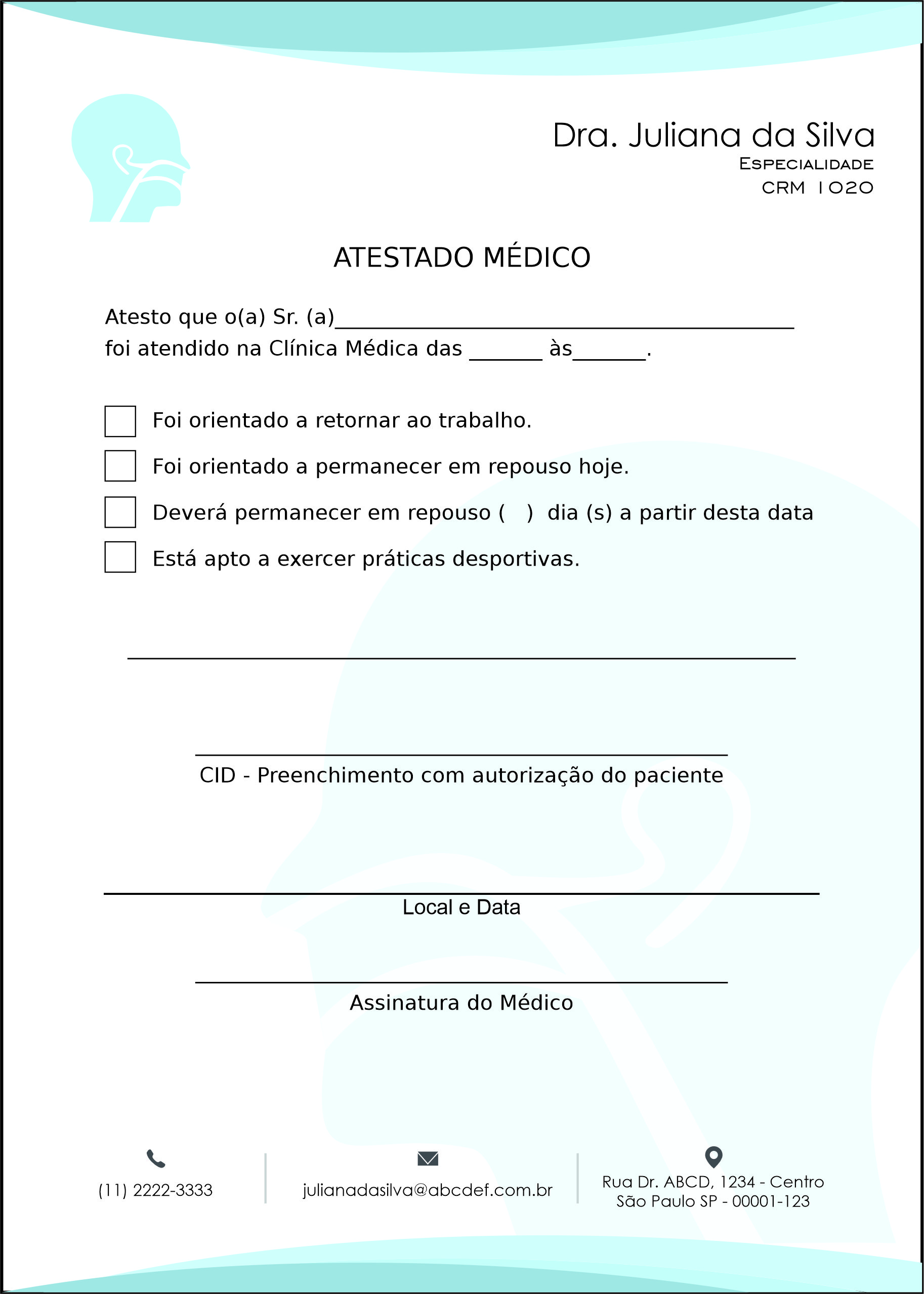 Atestado Otorrinolaringologia Madrid