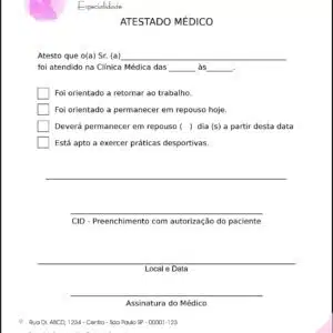 Atestado Dermatologista Bath