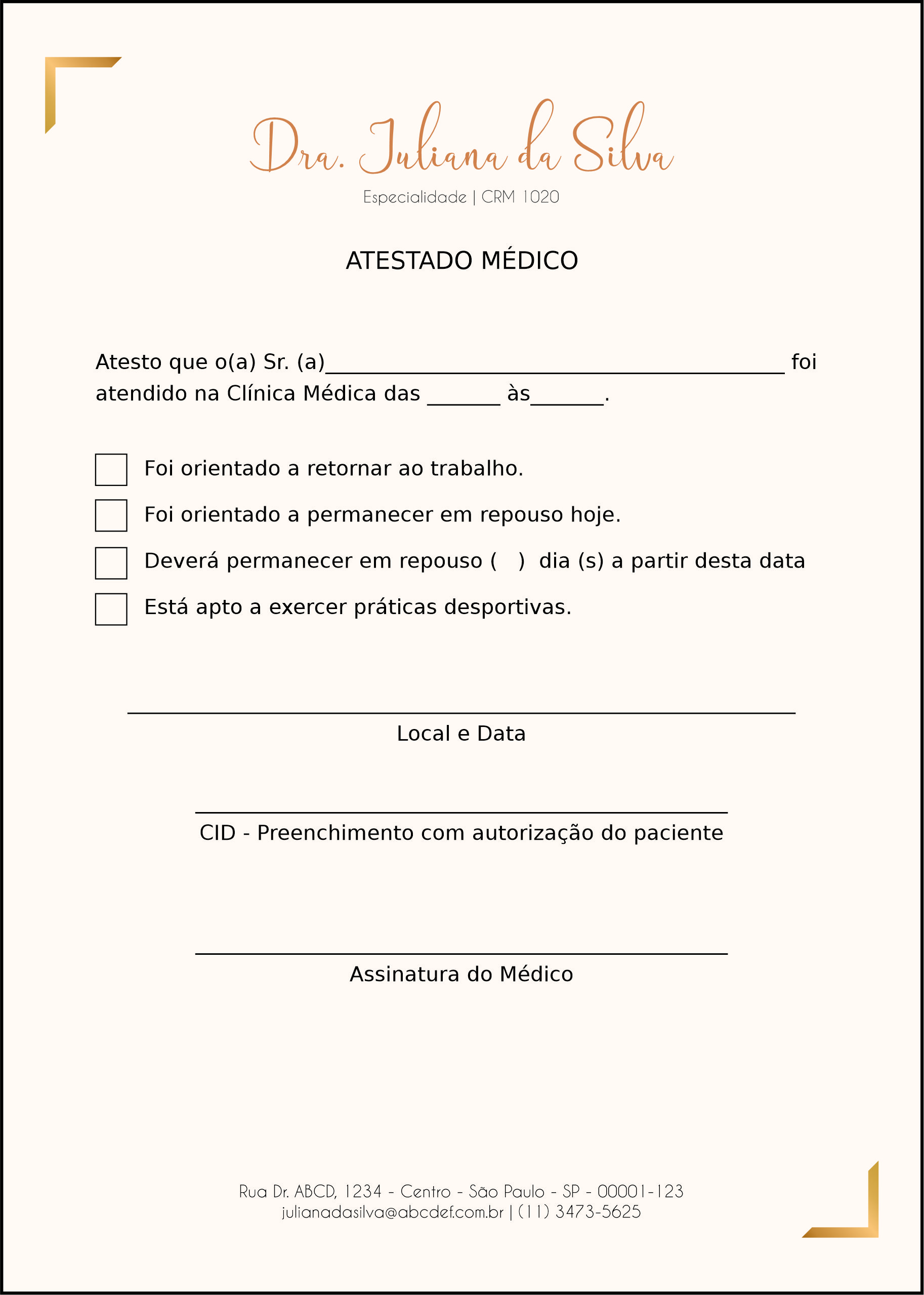 Atestado Dermatologista Bristol