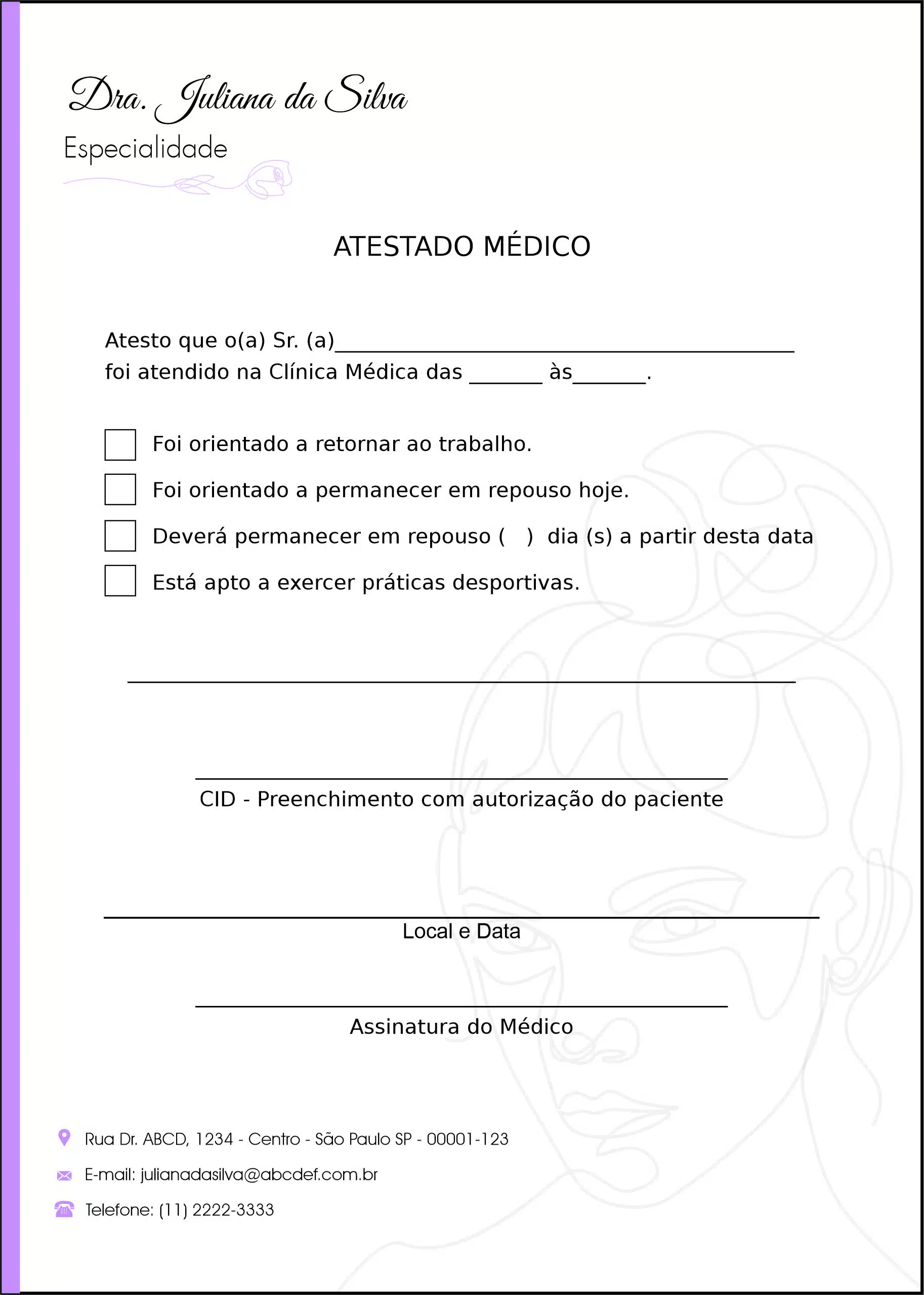 Atestado Dermatologista Liverpool