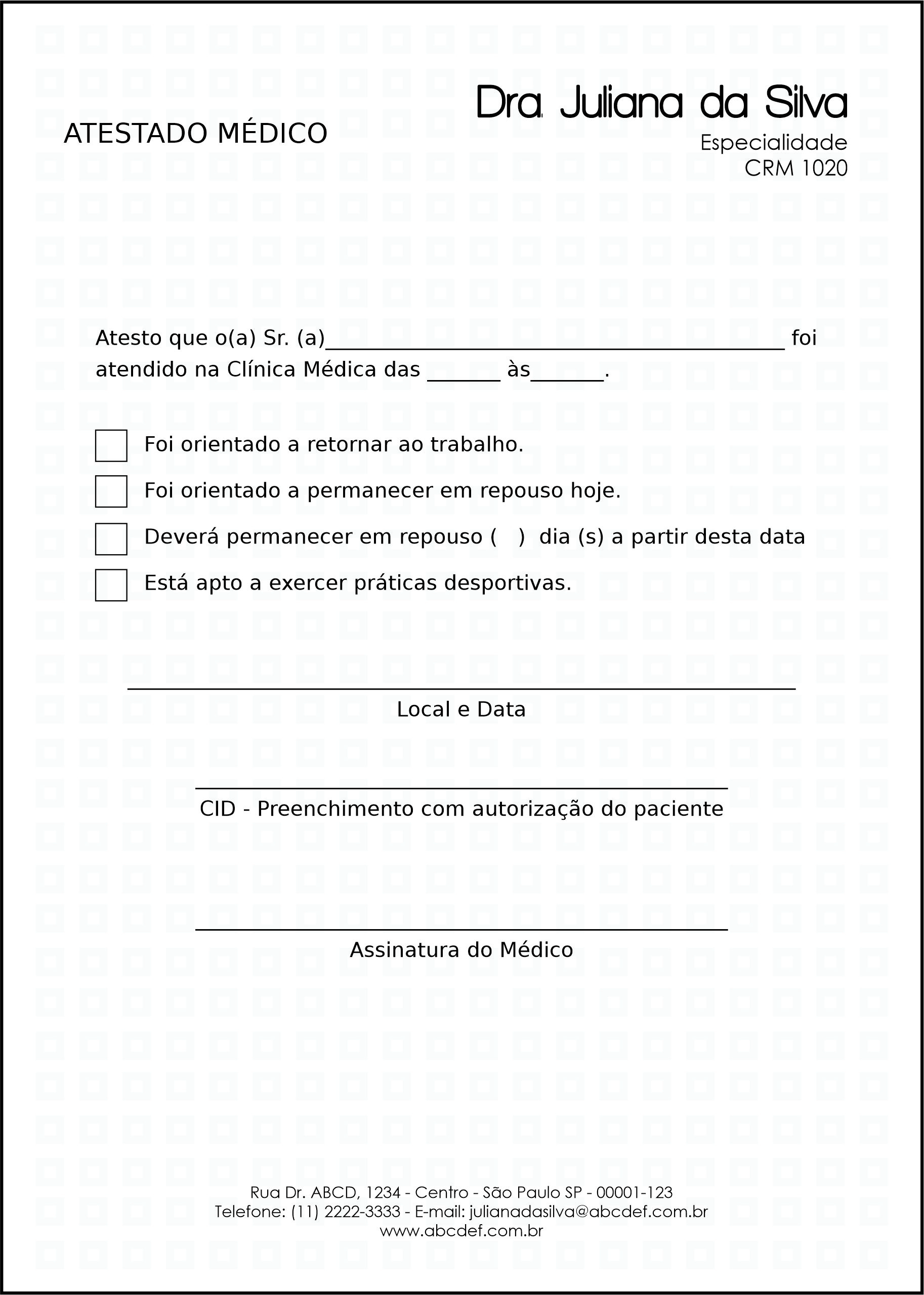 Atestado Clínica Geral Heliópolis