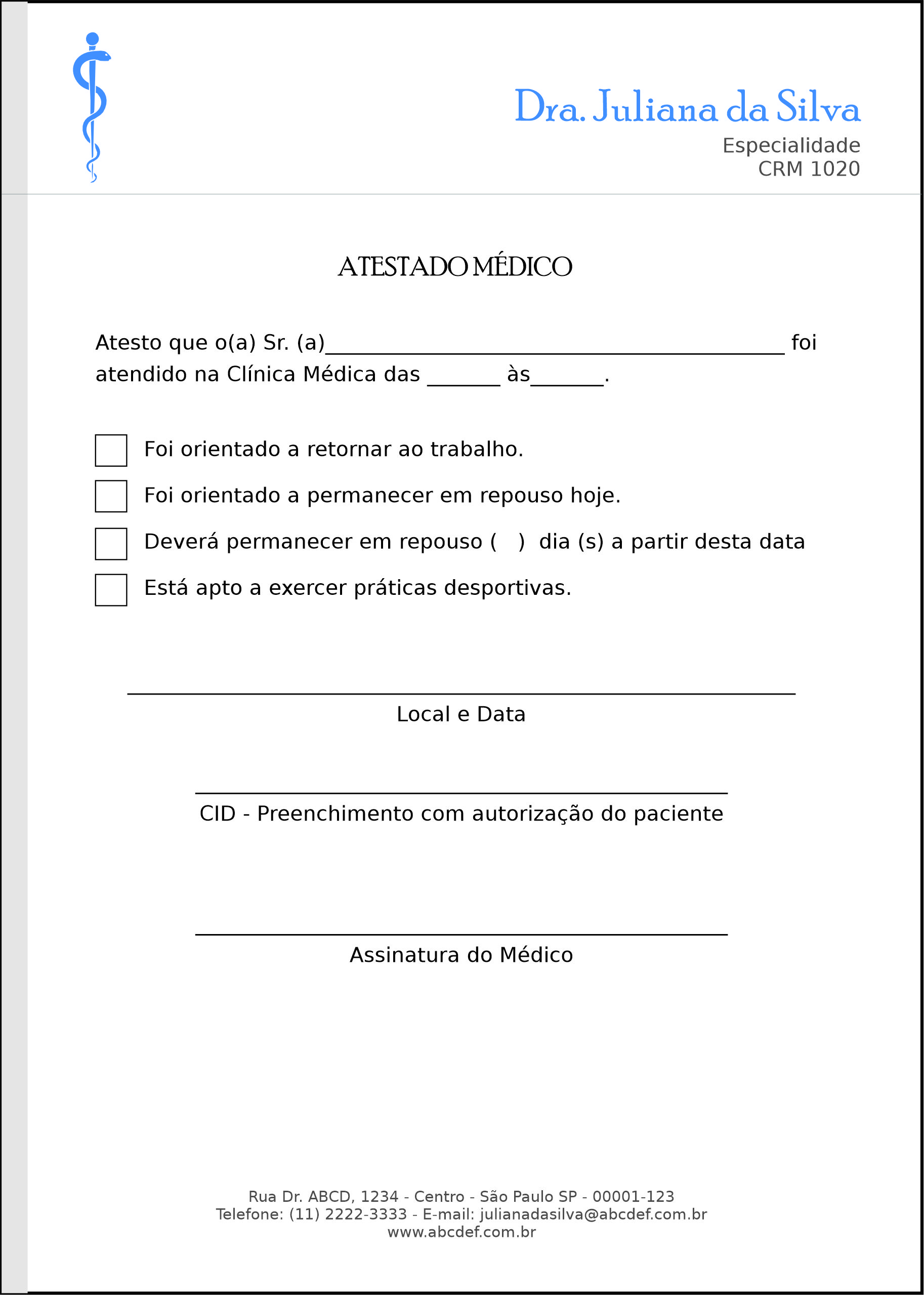 Atestado Clínica Geral Saís
