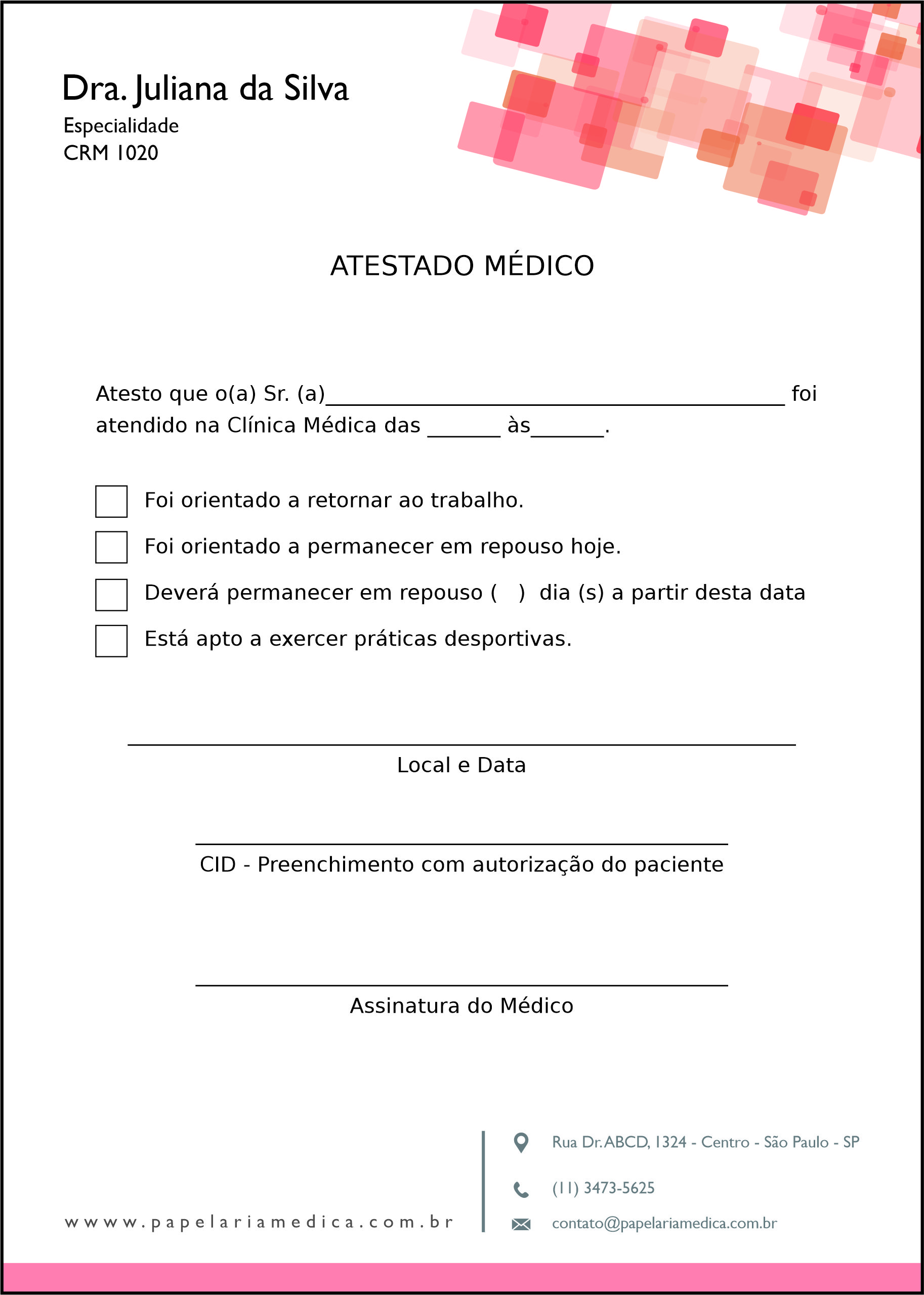 Atestado Ginecologia Atlanta