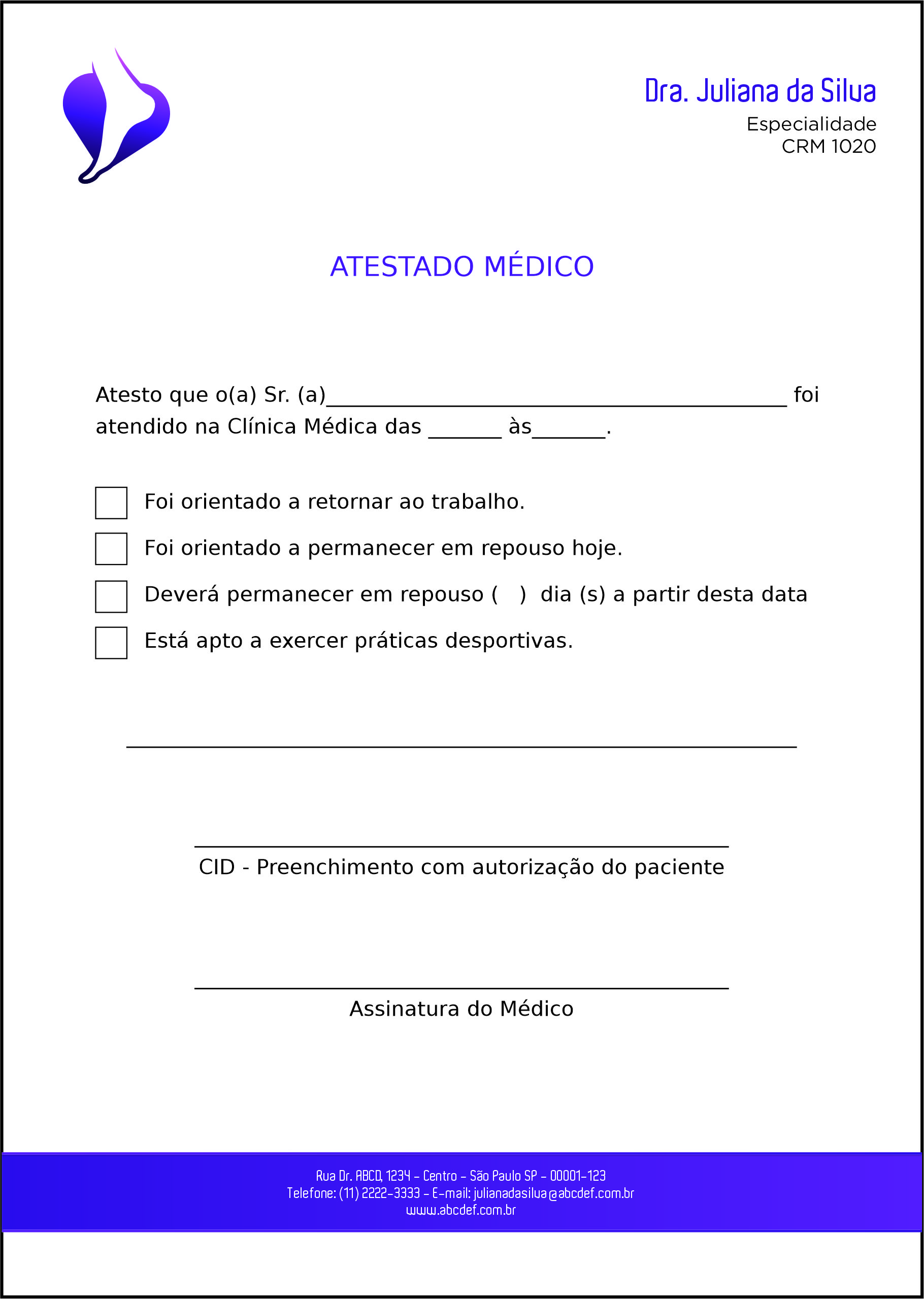 Atestado Ortopedia Atenas