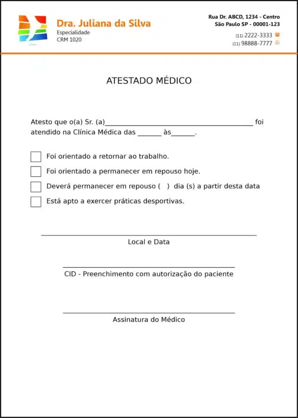 Atestado Ortopedia Lárissa Atestado Ortopedia Lárissa