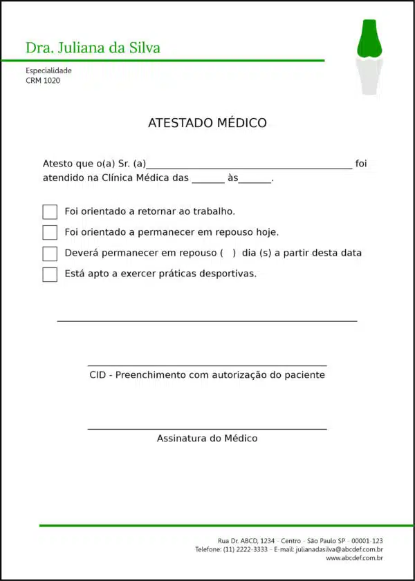 Atestado Ortopedia Tessalônica Atestado Ortopedia Tessalônica