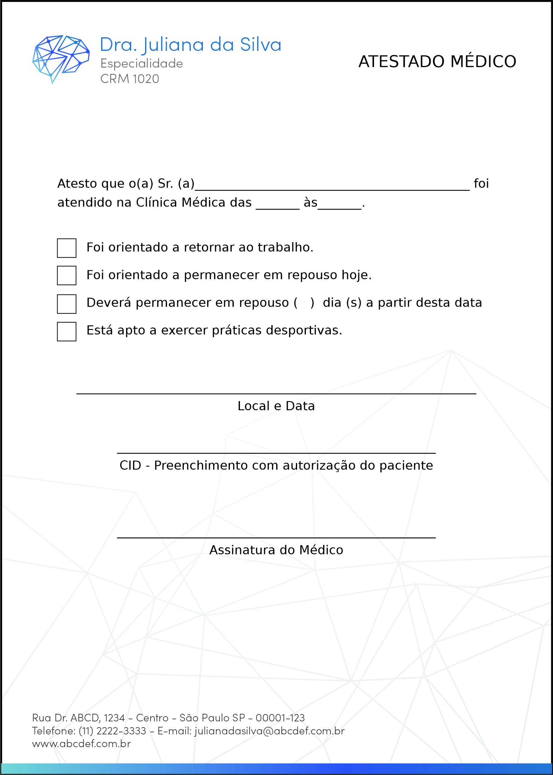 Atestado Psiquiatra e Neurologista Florence