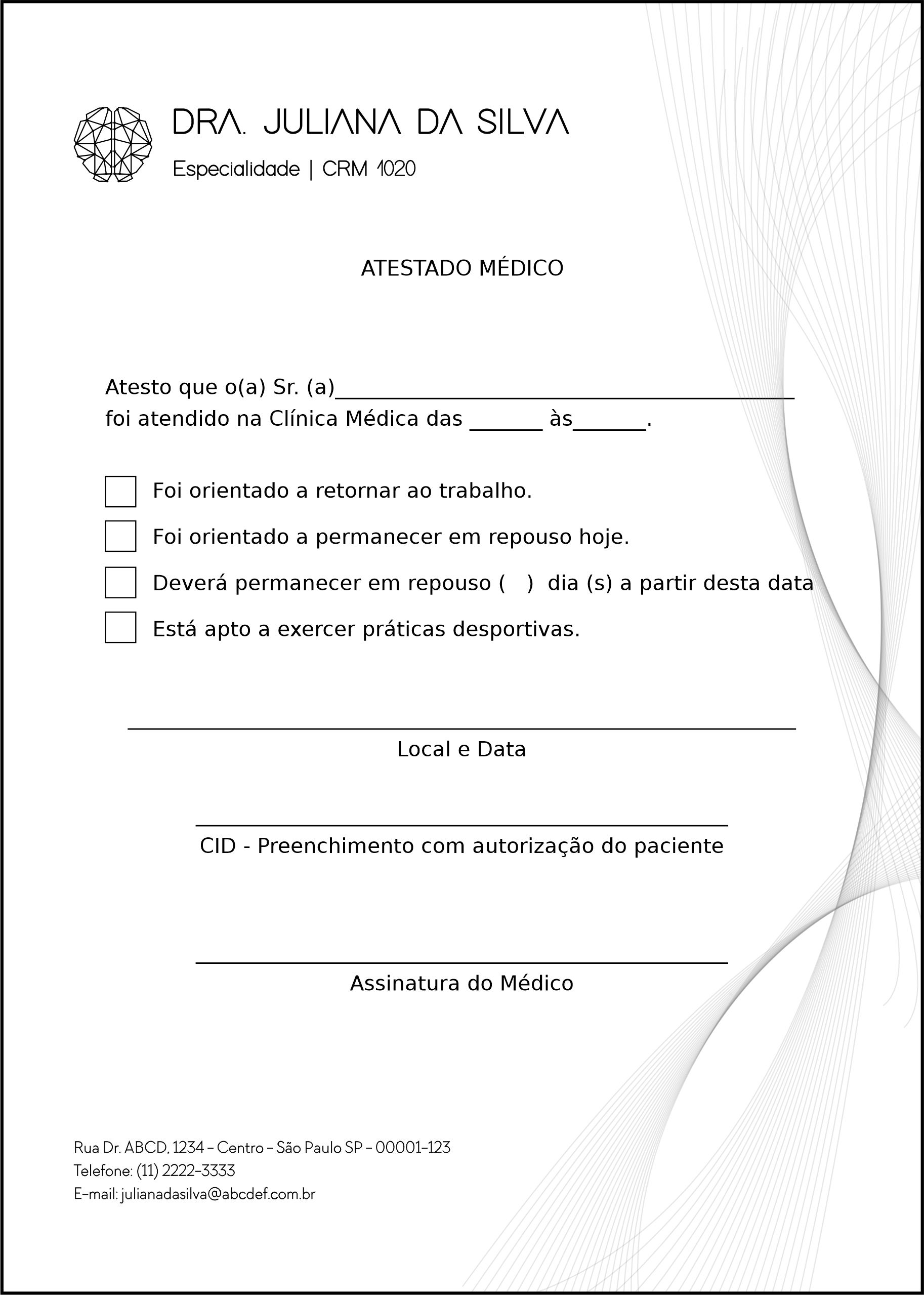 Atestado Psiquiatra e Neurologista Milan