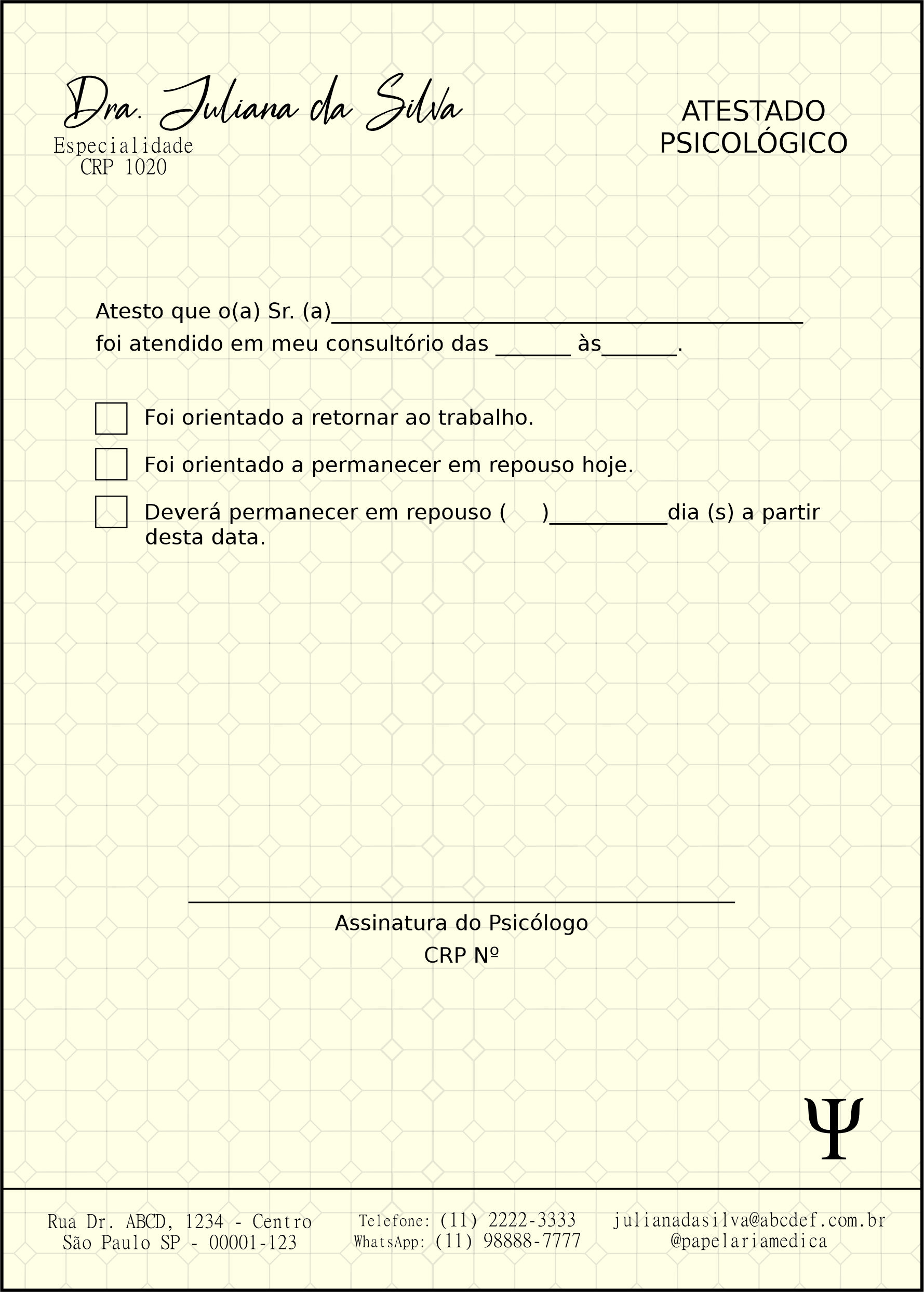 Atestado Psicológico Munique