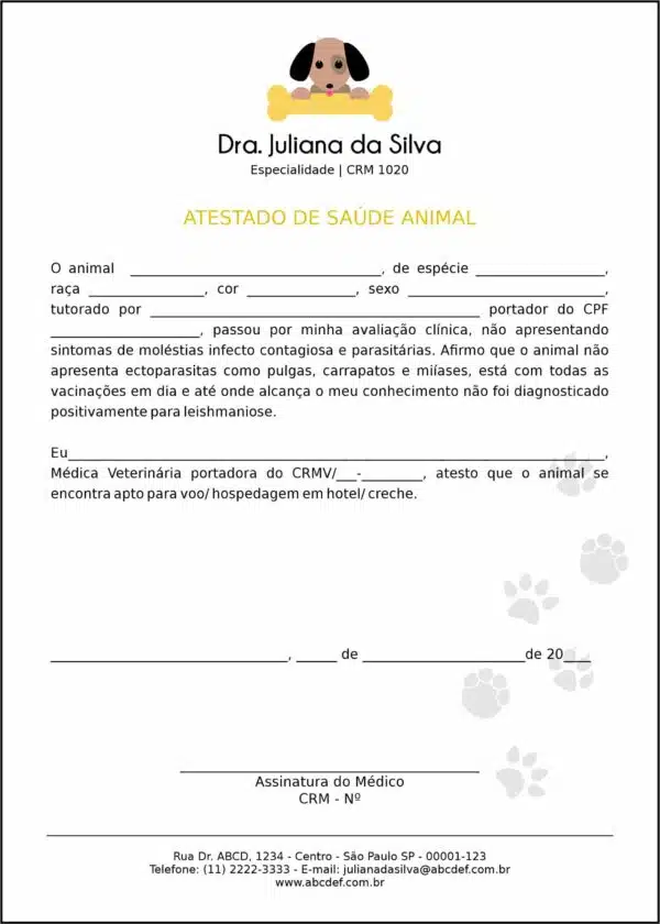 Atestado Veterinário Linz Atestado Veterinário Linz